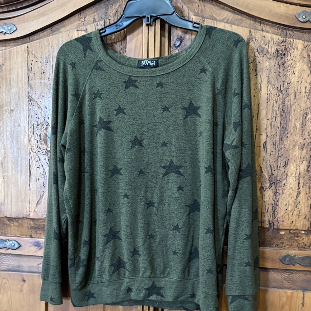 Buffalo David Bitton Olive Star Sweater in large